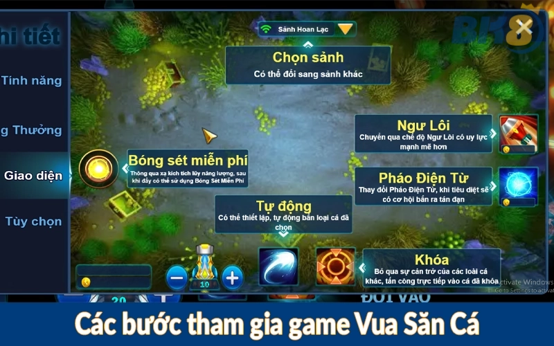 Các bước tham gia game Vua Săn Cá