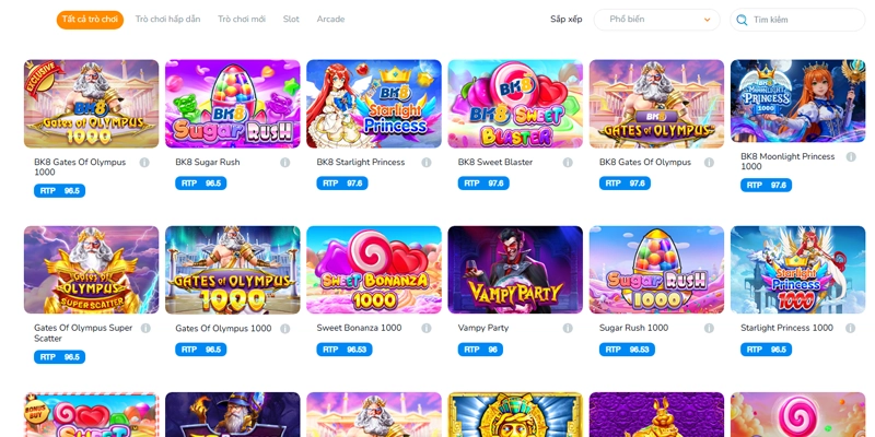 Các loại hình slot game đáng trải nghiệm tại BK8