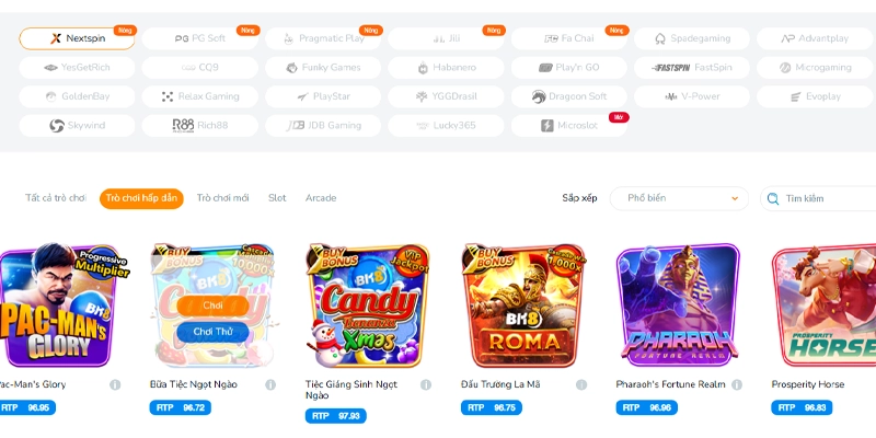 Điểm danh các nhà cung cấp slot game thời thượng tại BK8