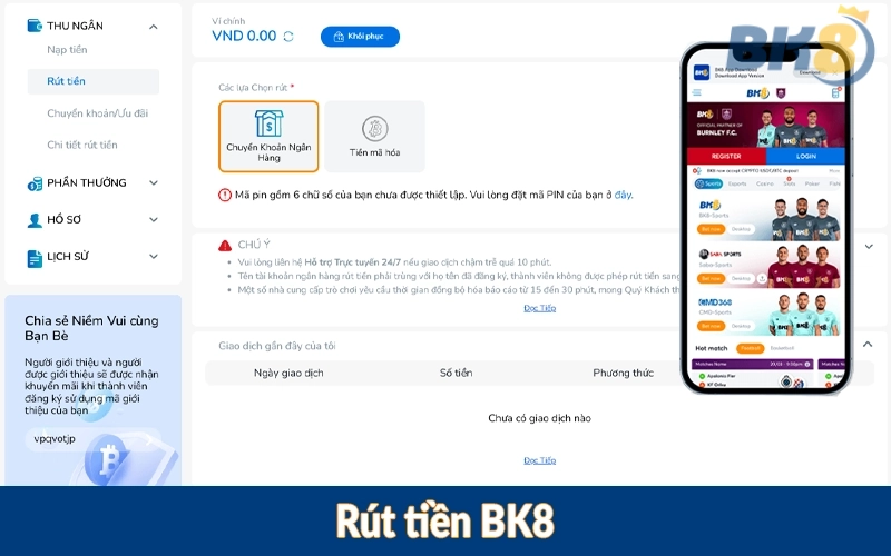 Rút tiền BK8